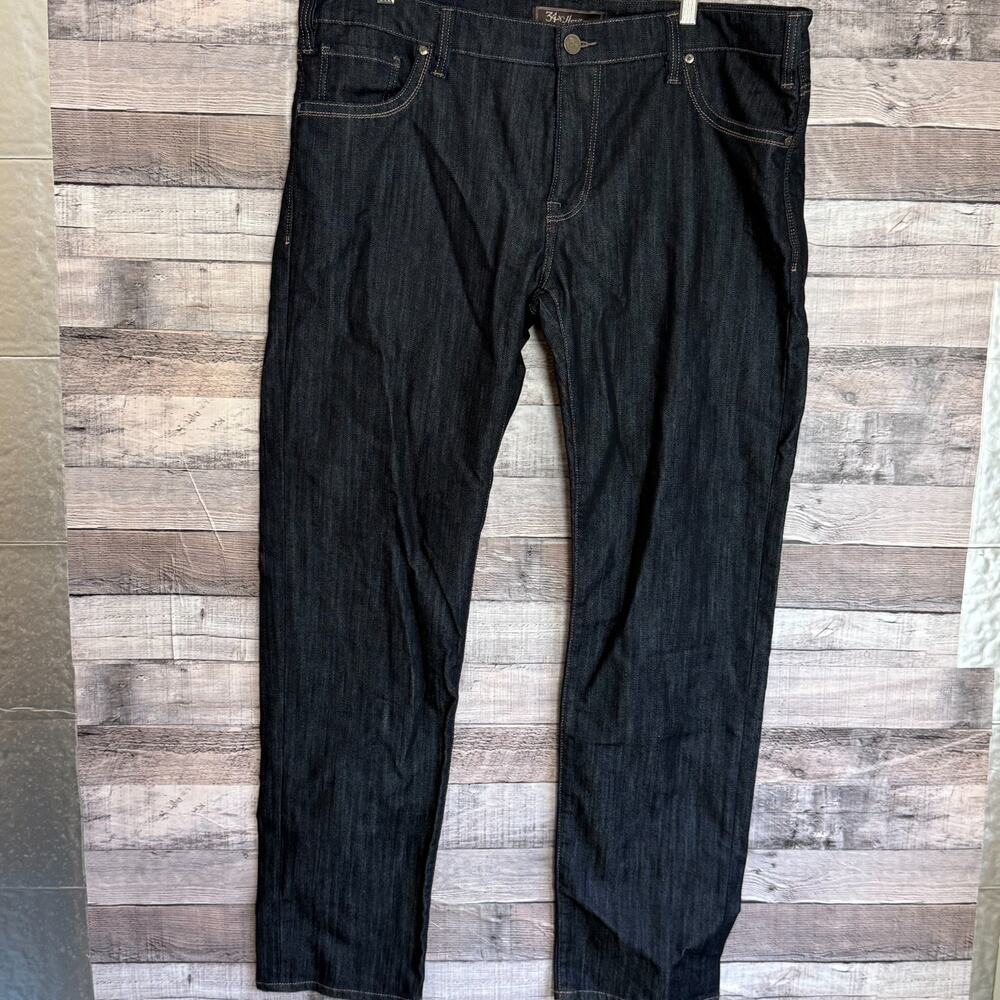 34 Heritage Courage Mid Rise Straight Jeans Mens 40x34 Blue Dark Wash Stretch
